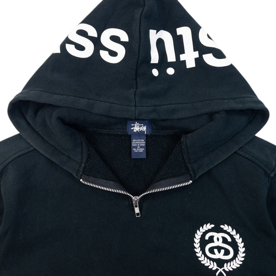 Vintage 2000s Stussy Q Zip Graphic Hoodie Size M