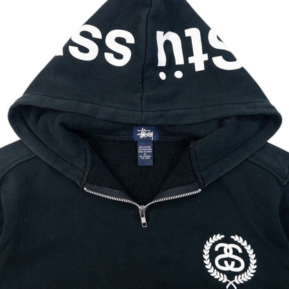 Vintage 2000s Stussy Q Zip Graphic Hoodie Size M