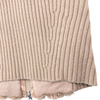 Vintage 2000s Armani Exchange Faux Fur Ribbed Knit Gilet Womens Size XS