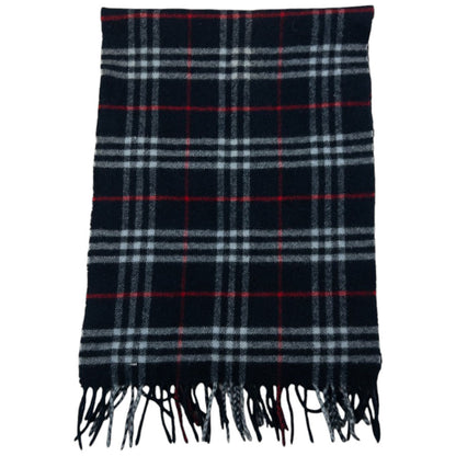 Vintage Burberry Nova Check Lambswool Tassel Scarf