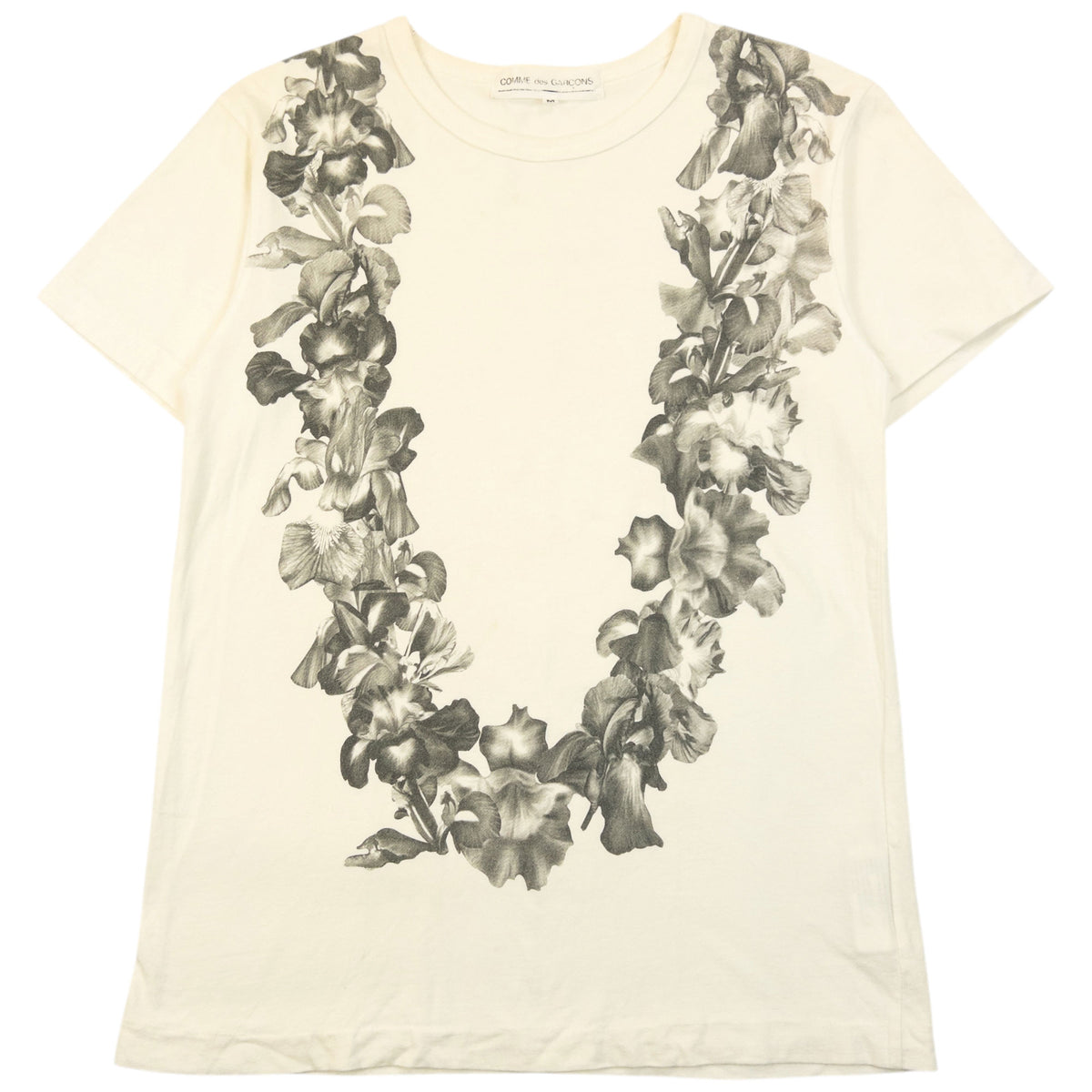 Vintage Comme Des Garçons Hawaiian Lei Graphic T Shirt Size S