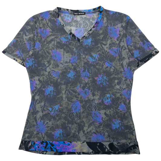 Vintage Issey Miyake Floral Mesh T Shirt Womens SizeS S