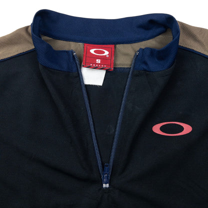 Vintage Oakley Q Zip Cycling T Shirt Size S