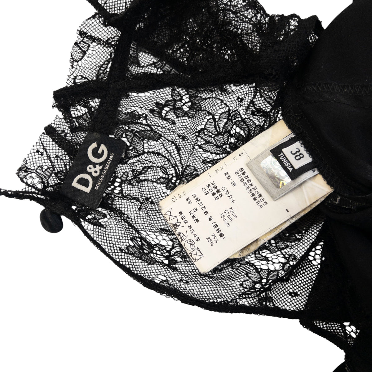 Vintage 2000s Dolce & Gabbana Lace Top Silk Dress Womens Size S