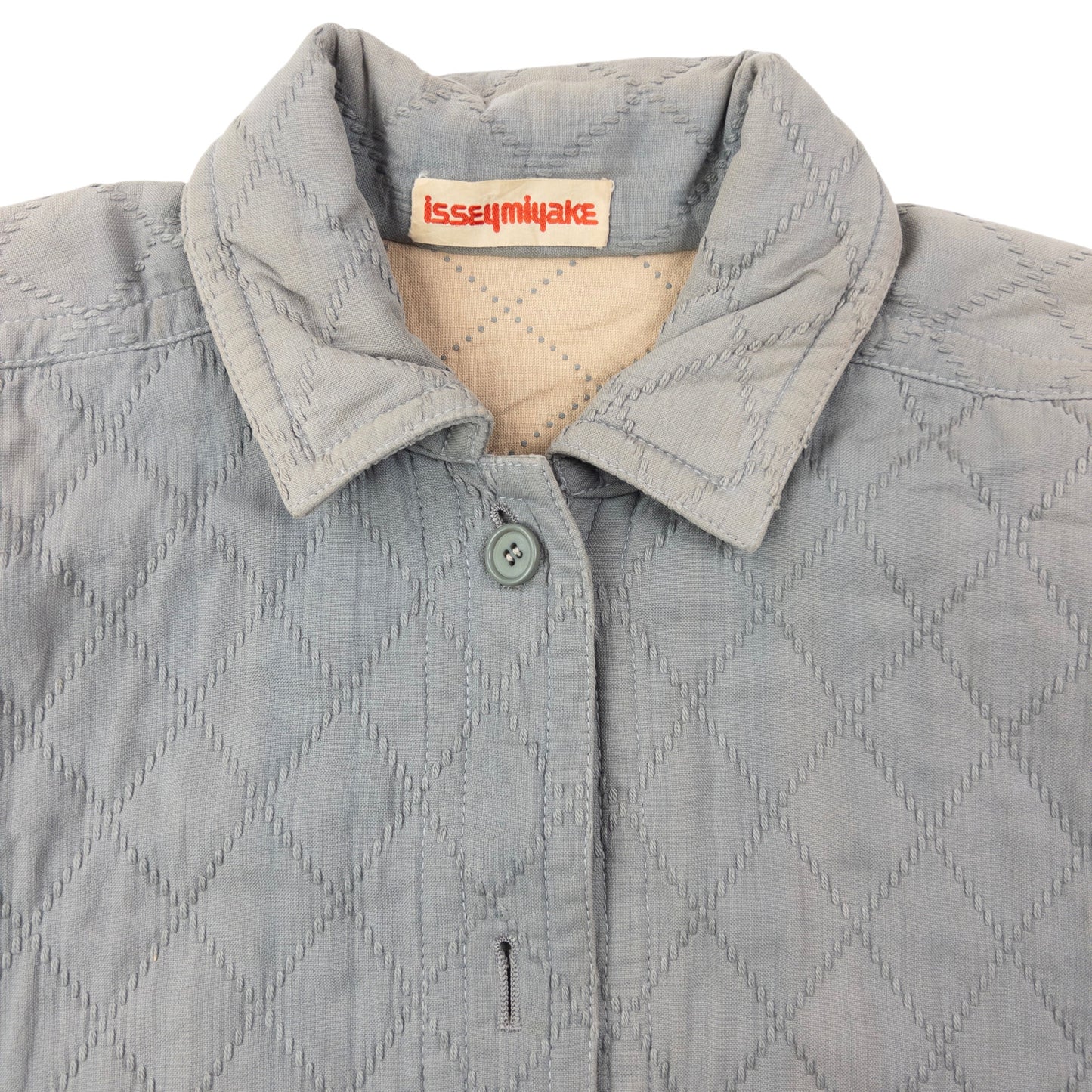 Vintage 80s Issey Miyake Button Up Quilted Jacket Size M