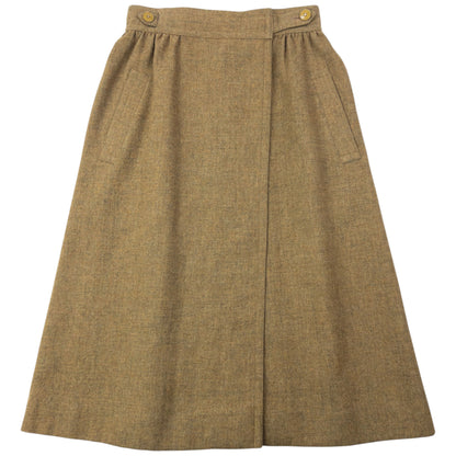 Vintage 80s Issey Miyake Pleated Wool Wrap Skirt Womens Size W25