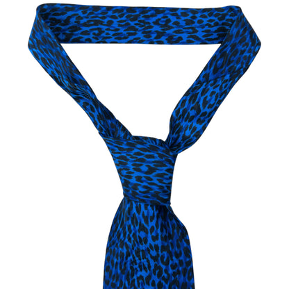 Vintage 90s Gianni Versace Baroque Leopard Print Silk Tie