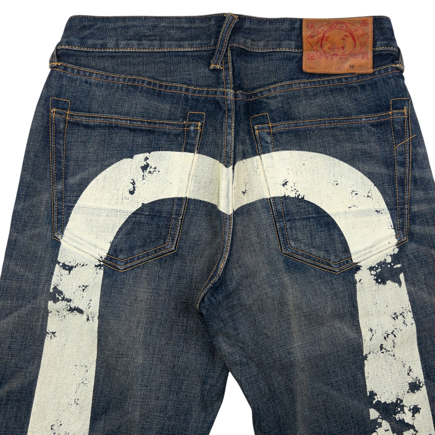 Vintage Evisu Painted Daicock Japanese Denim Jeans Size W30