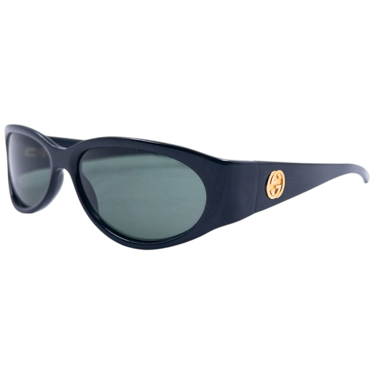 Vintage 90s Gucci By Tom Ford Sunglasses in black, gold embossed logo detail