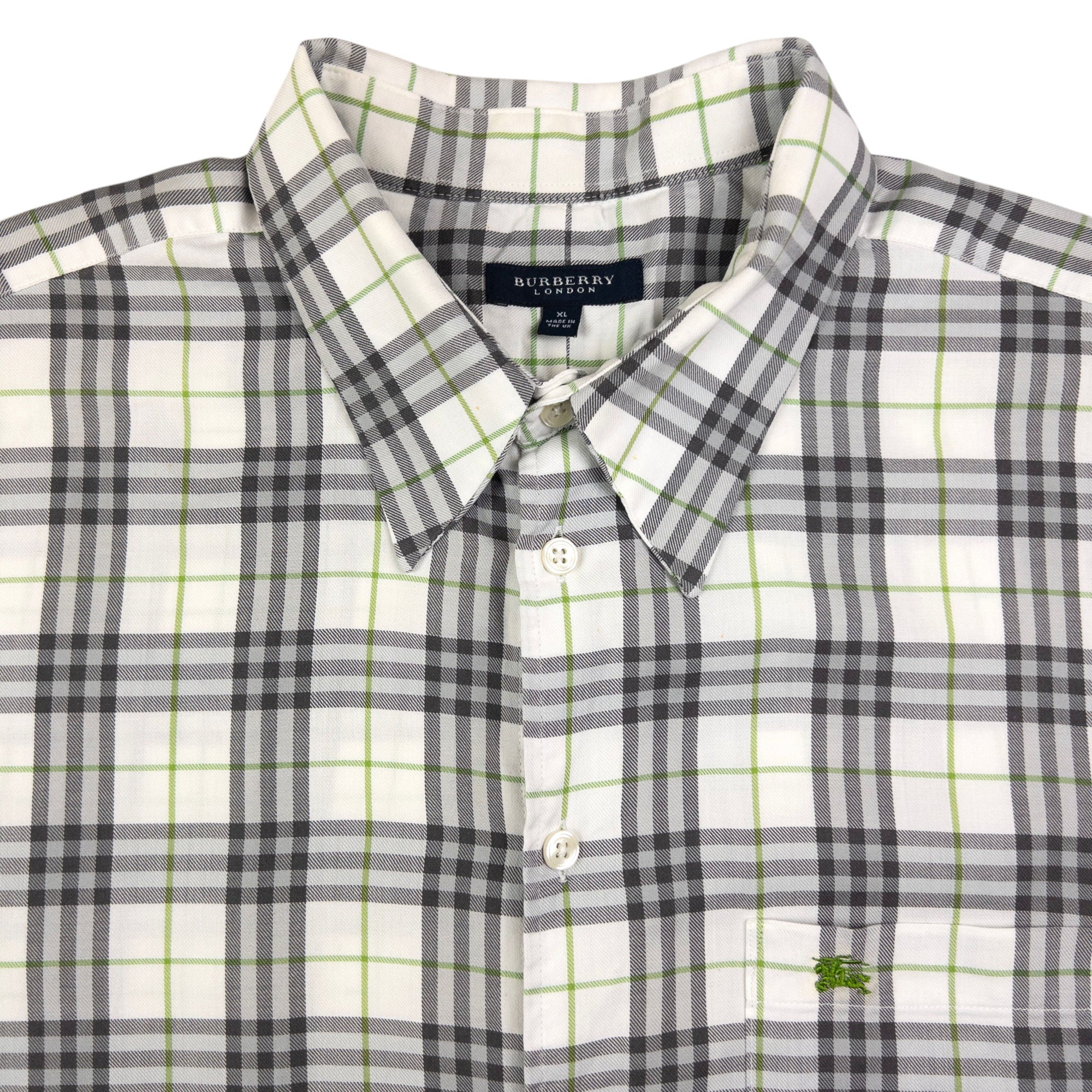 Vintage Burberry Nova Check Short Sleeve Button Up Shirt Size XL