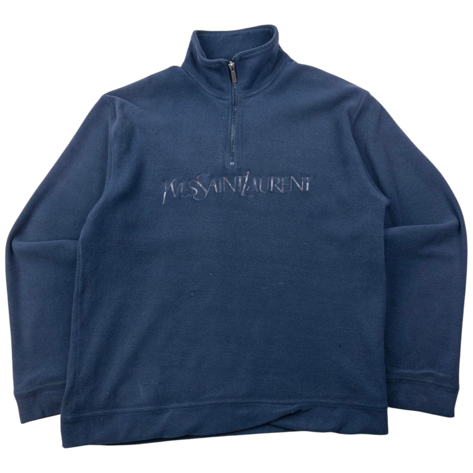 Vintage 2000s YSL Yves Saint Laurent Q Zip Fleece Sweatshirt Size M