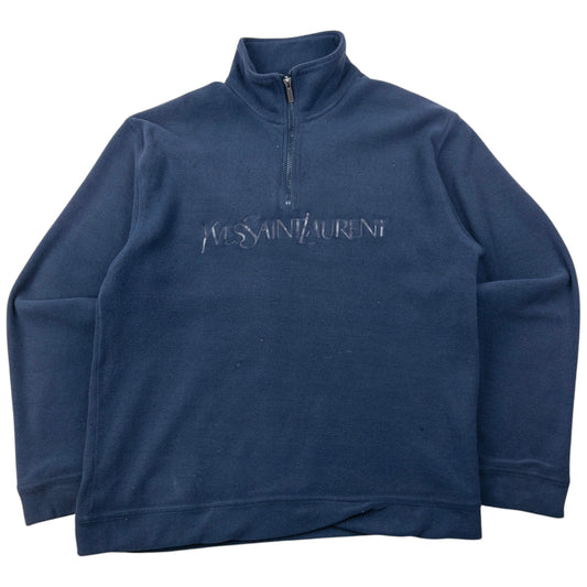 Vintage 2000s YSL Yves Saint Laurent Q Zip Fleece Sweatshirt Size M