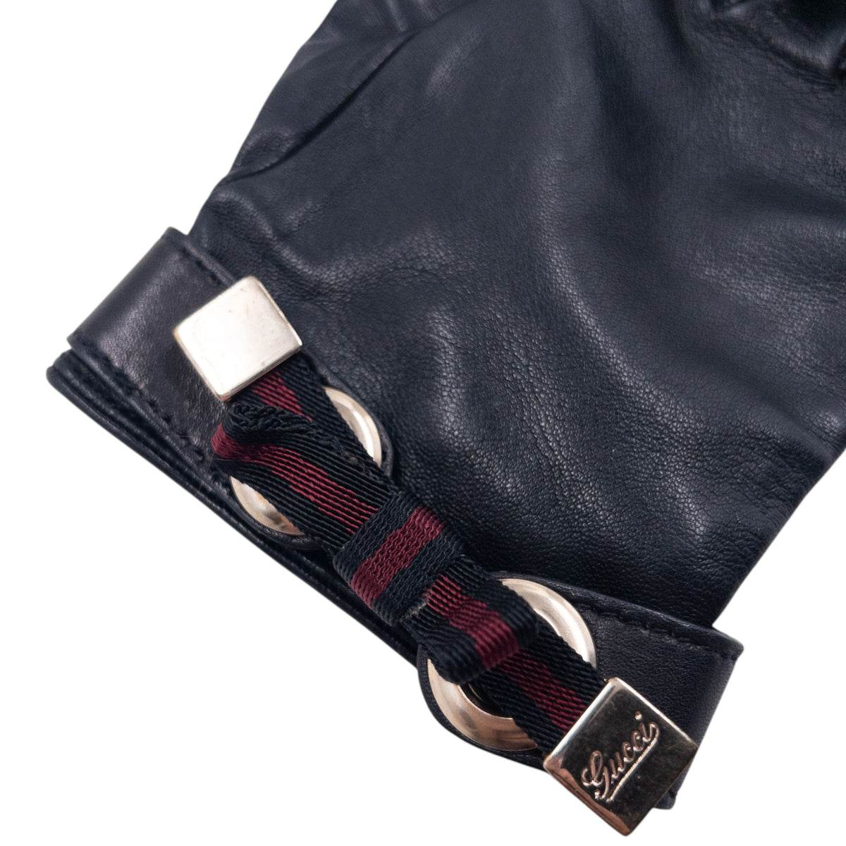 Vintage 2000s Gucci Bow Detail Leather Gloves Size M