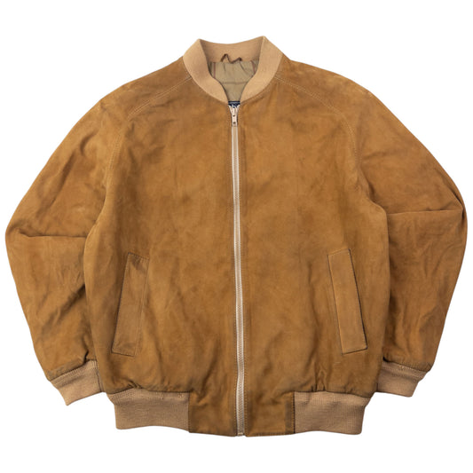 Vintage 90s Burberry Suede Bomber Jacket Size S