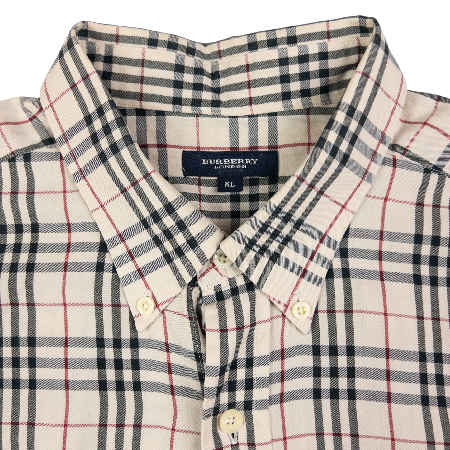 Vintage Burberry Nova Check Long Sleeve Button Up Shirt Size XL