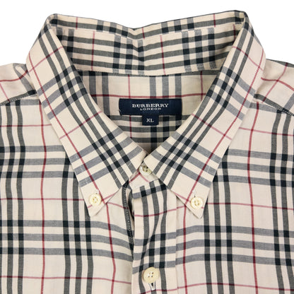 Vintage Burberry Nova Check Long Sleeve Button Up Shirt Size XL
