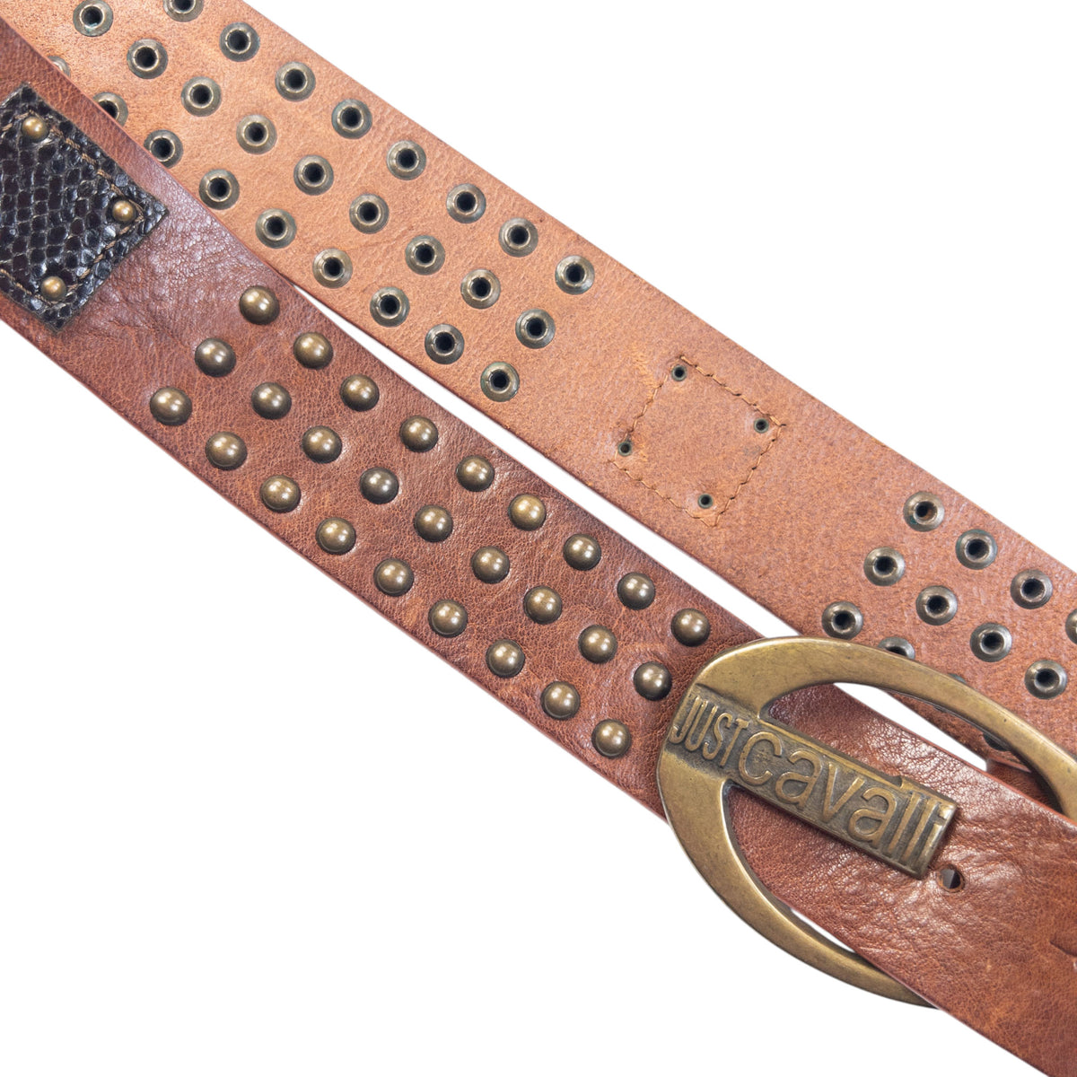 Vintage 2000s Roberto Cavalli Studded Leather Belt Size XL