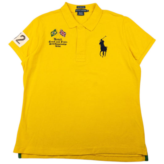 Vintage Polo Ralph Lauren Brazil Track & Field Championship Polo Shirt Size S