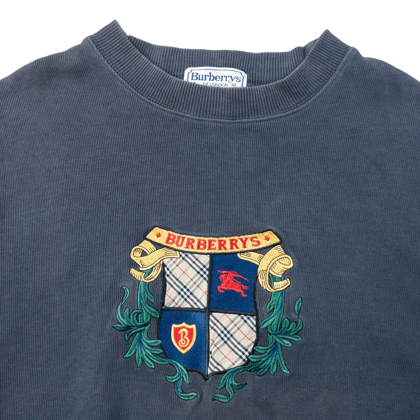 Vintage 90s Burberry Embroidered Sweatshirt Size XS