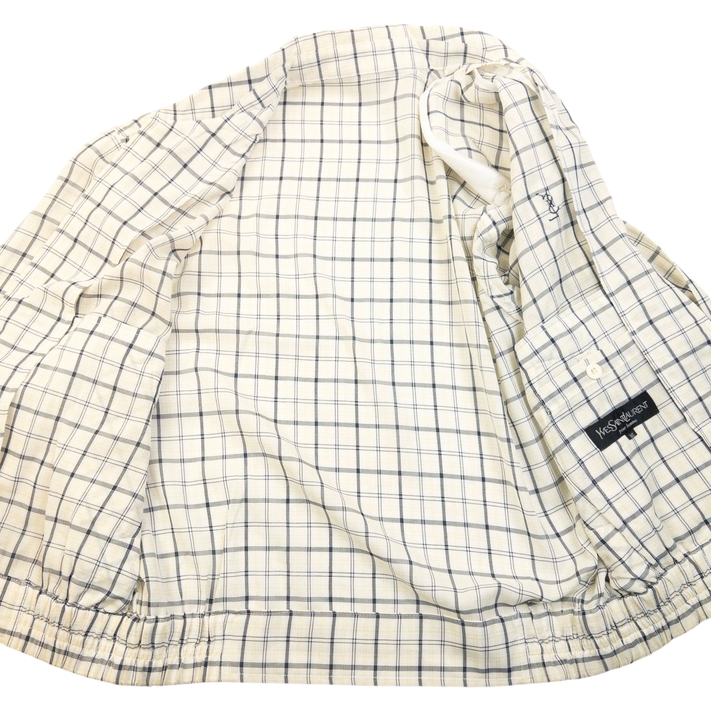 Vintage 90S YSL Yves Saint Laurent Checkered Harrington Jacket Size XS