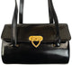 Vintage 2000s Moschino Heart Clasp Leather Shoulder Bag