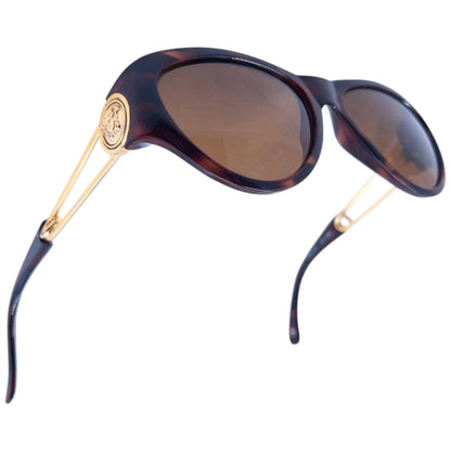 Vintage 1996 Gianni Versace Safety Pin Tortoise Shell Sunglasses