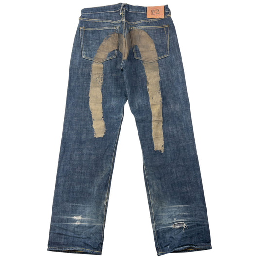 Vintage 2000s Evisu Painted Daicock Japanese Denim Jeans Size W32