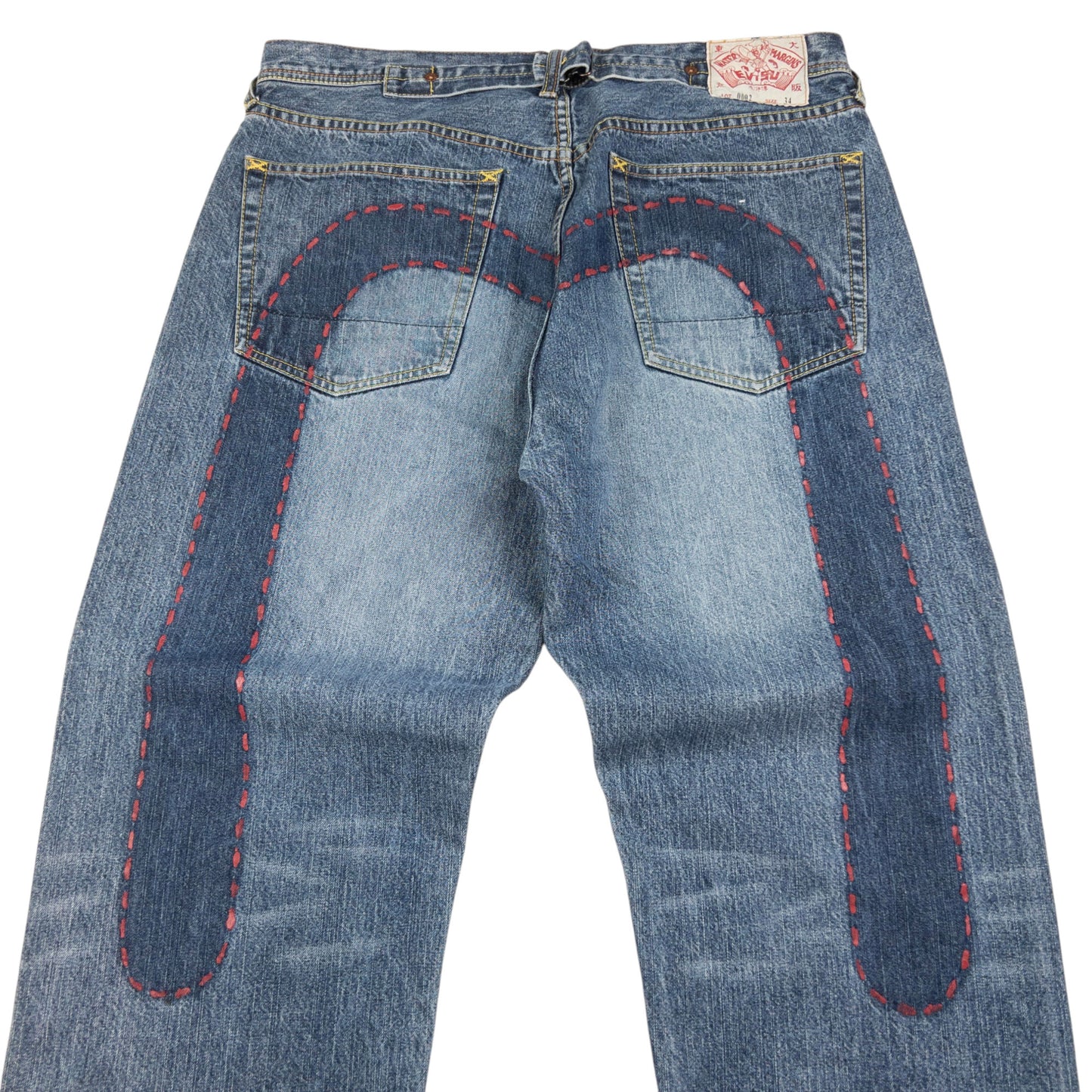 Vintage Evisu Painted Stitch Daicock Japanese Denim Jeans Size W34