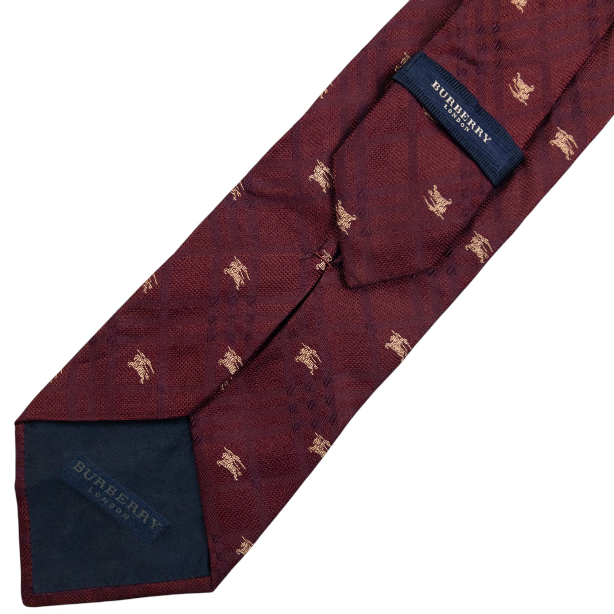 Vintage Burberry Nova Check Monogram Silk Tie