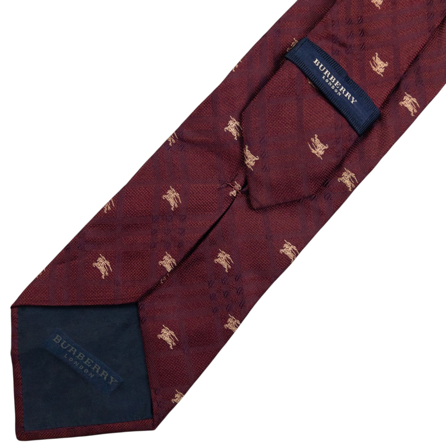 Vintage Burberry Nova Check Monogram Silk Tie