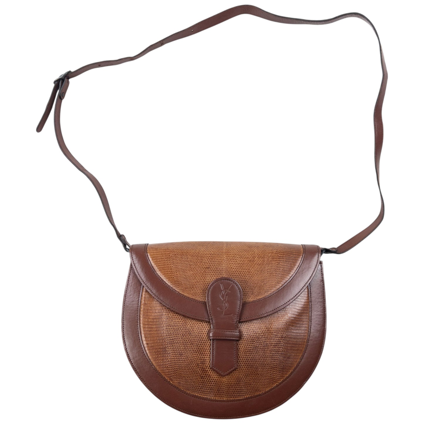 Vintage 80s YSL Yves Saint Laurent Leather Snakeskin Crossbody Bag