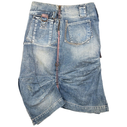 Vintage Marithe + Francois Girbaud Asymmetric Denim Skirt Womens Size W26