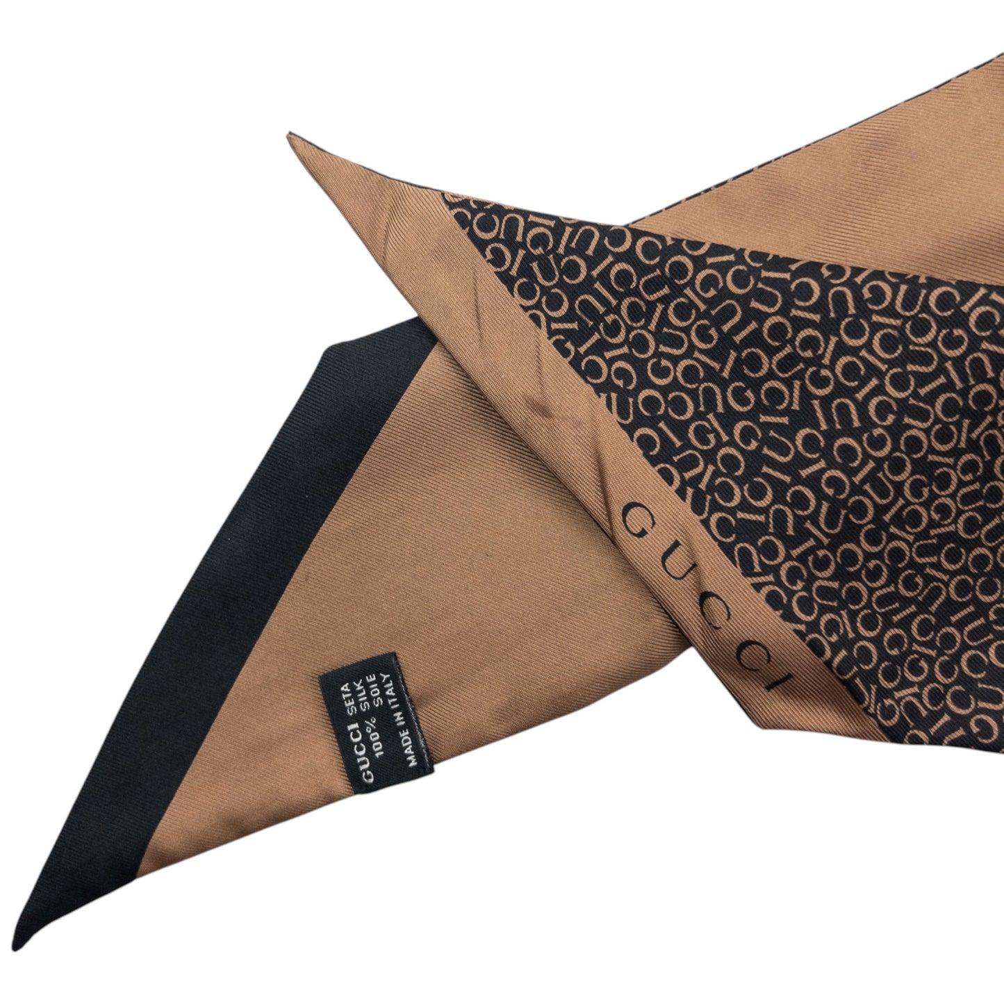 Vintage 2000s Gucci Monogram Silk Neck Scarf
