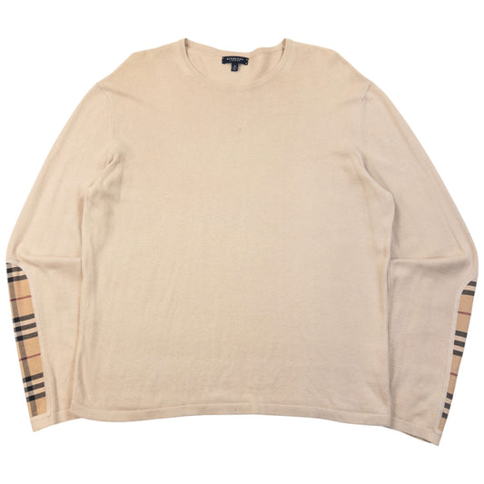 Vintage 2000s Burberry Nova Check Sleeve Patch Jumper Size S