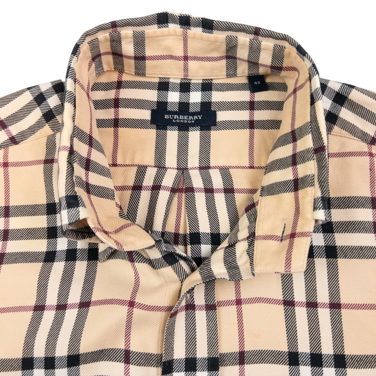Vintage Burberry Nova Check Long Sleeve Button Up Shirt Size L
