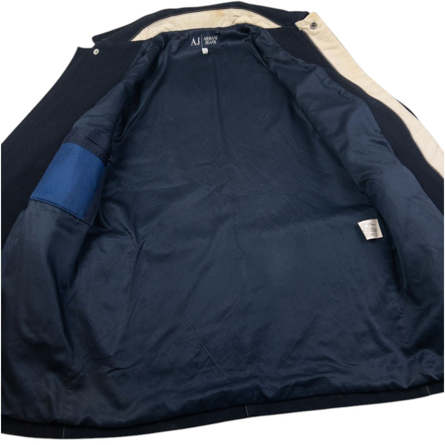 Vintage Armani Jeans Zip Up Wool Jacket Size M