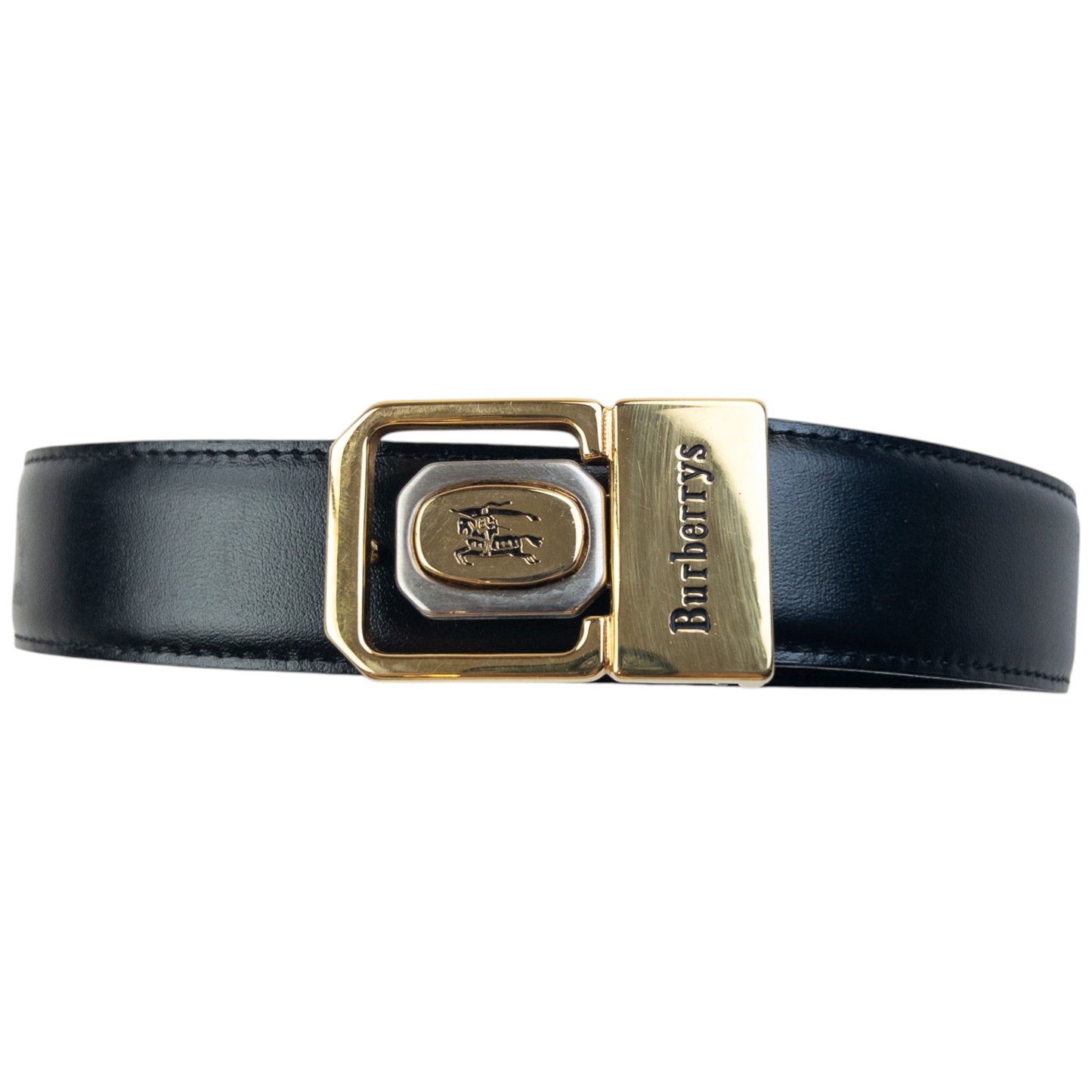 Vintage 90s Burberry Leather Belt Size L