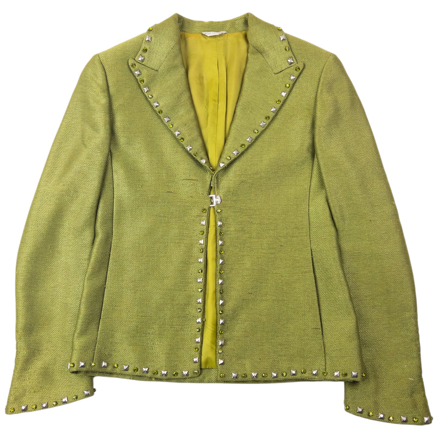 Vintage 90s Gianni Versace Couture Studded Jacket & Skirt Suit Set Womens Size XS