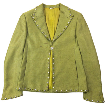 Vintage 90s Gianni Versace Couture Studded Jacket & Skirt Suit Set Womens Size XS