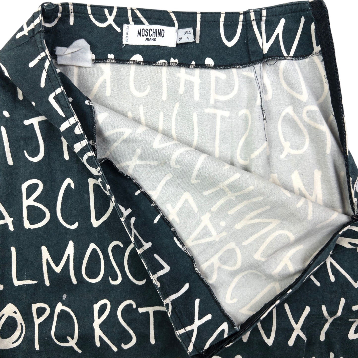 Vintage Moschino Jeans Alphabet Skirt Womens Size W22