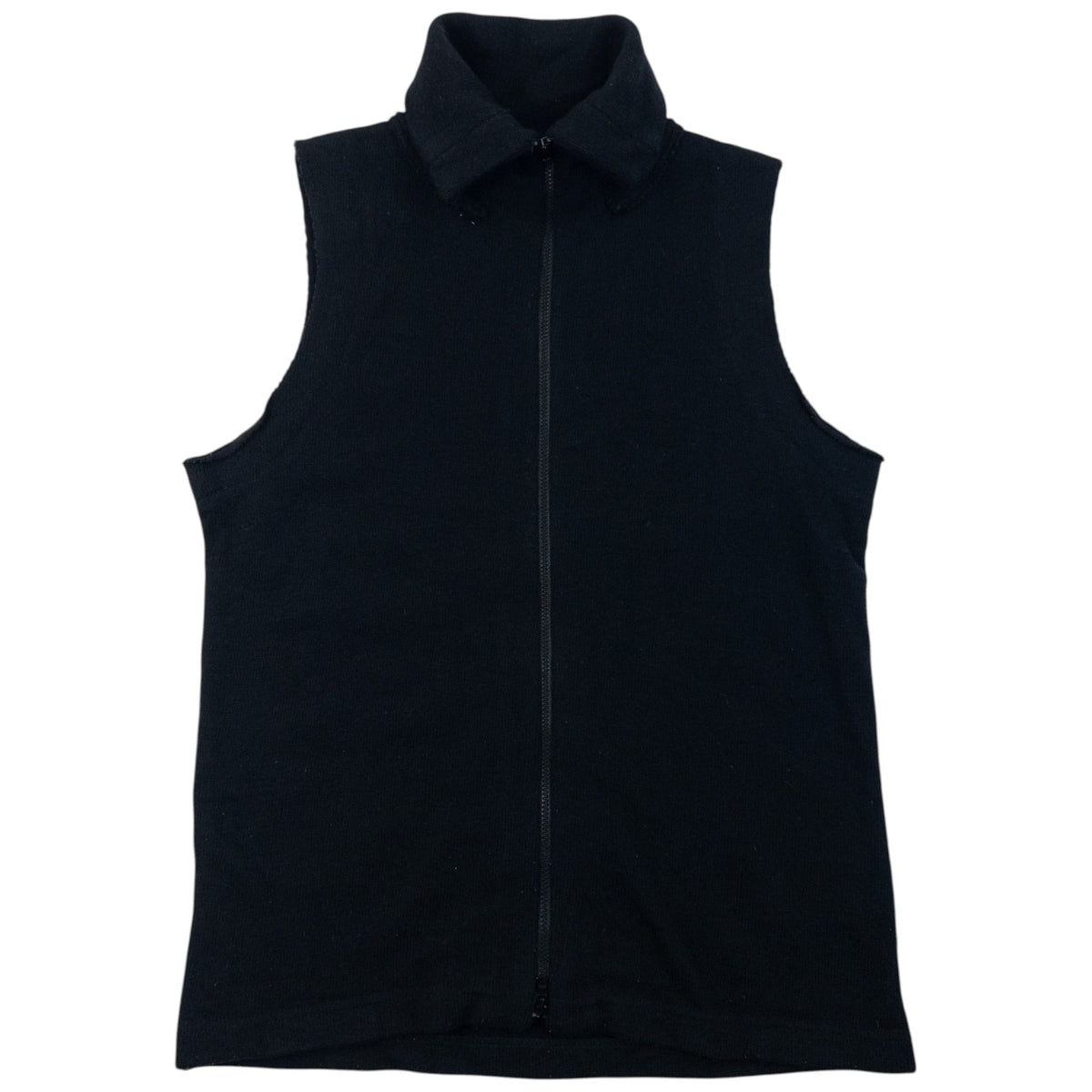 Vintage 2000s Yohji Yamamoto NOIR Zip Up Sleeveless Jumper in black, turtleneck collar