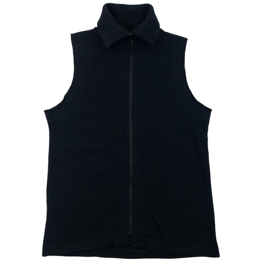 Vintage 2000s Yohji Yamamoto NOIR Zip Up Sleeveless Jumper in black, turtleneck collar
