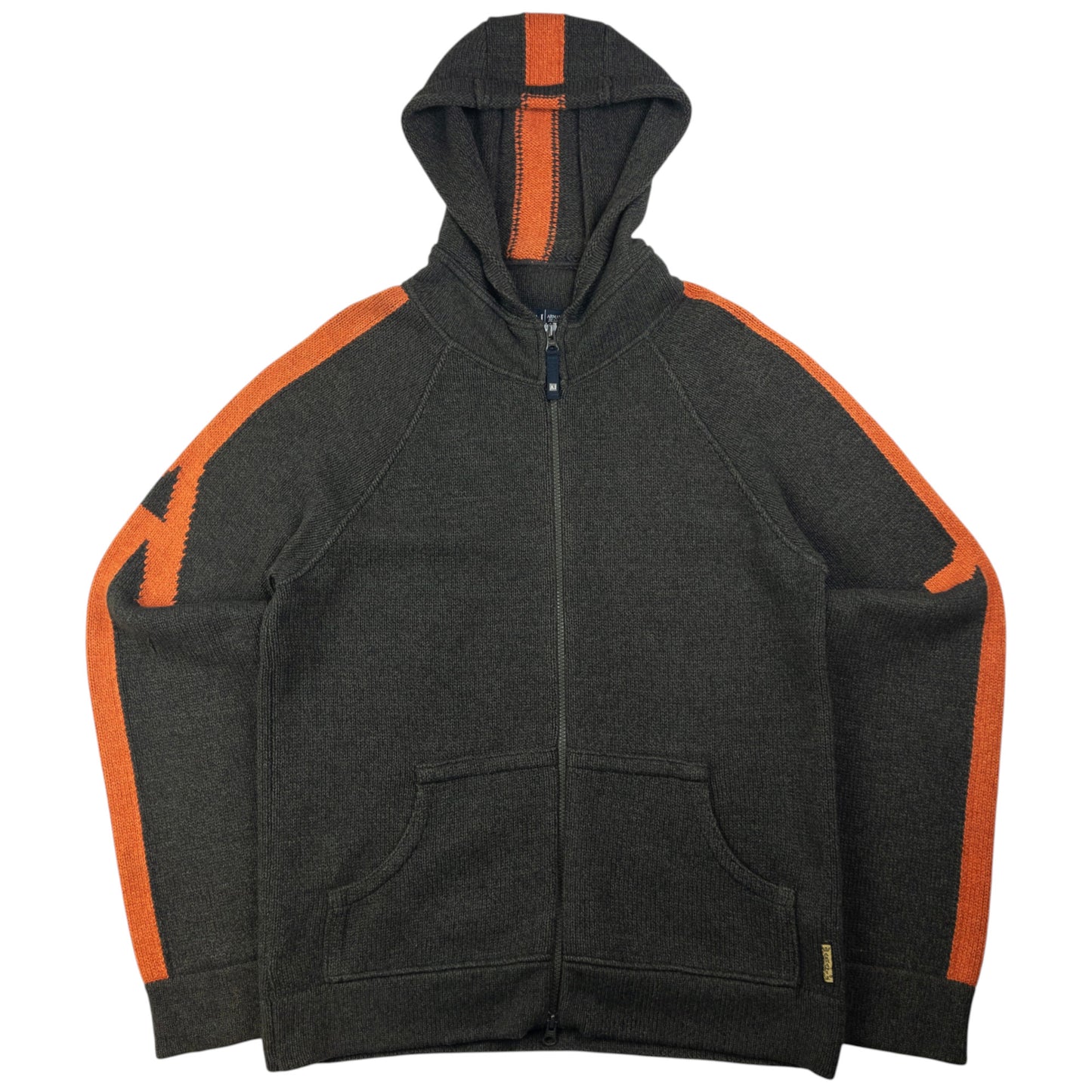 Vintage Armani Jeans Zip Up Knit Hoodie Size M