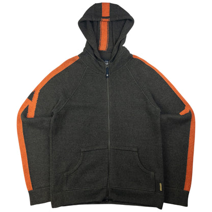 Vintage Armani Jeans Zip Up Knit Hoodie Size M