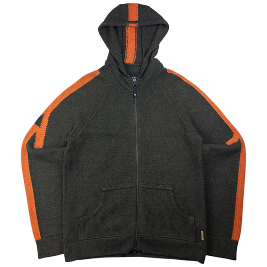 Vintage Armani Jeans Zip Up Knit Hoodie Size M