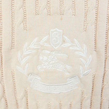 Vintage 90s Burberry Embroidered Cable Knit Jumper Size