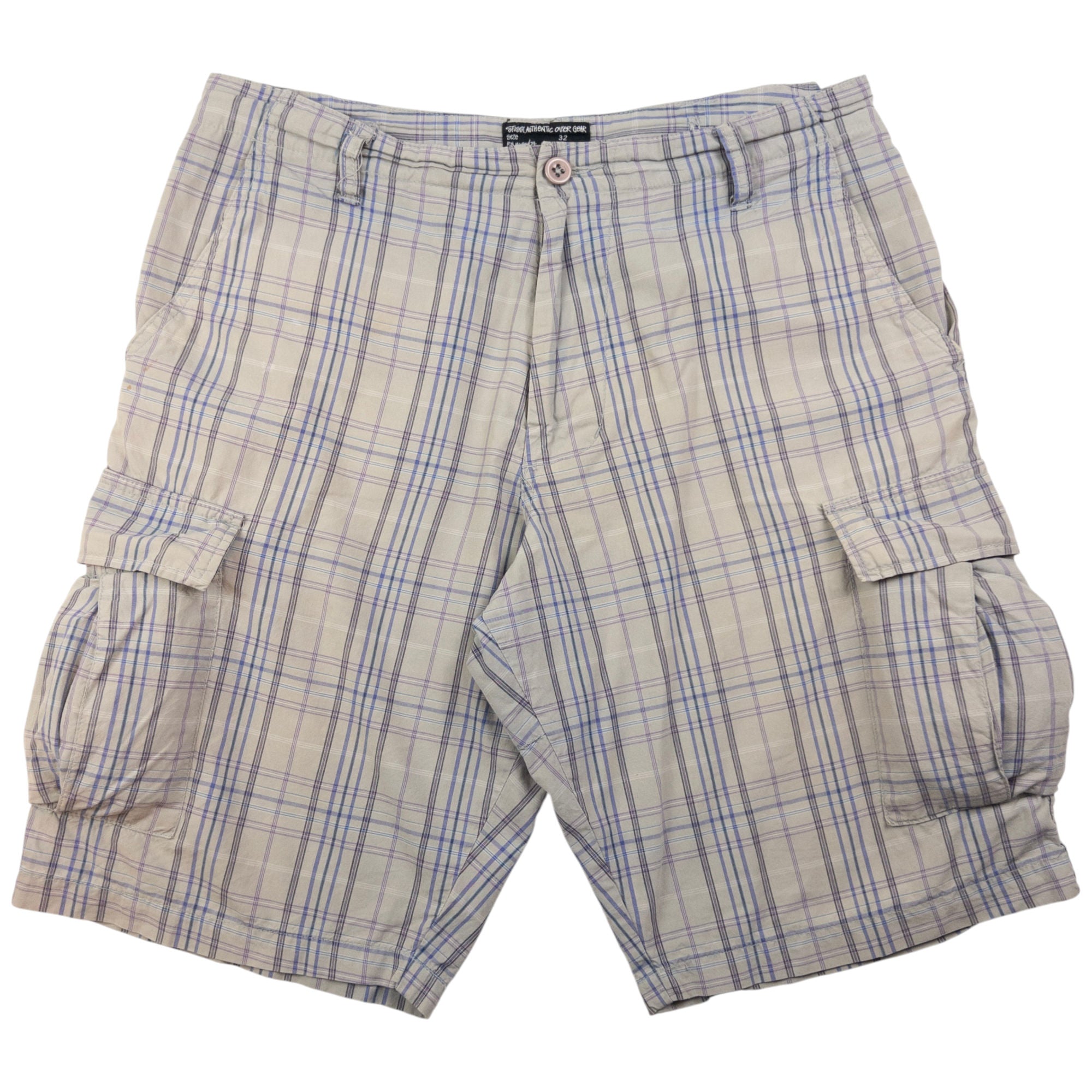 Vintage Stussy Checkered Cargo Shorts Size W34