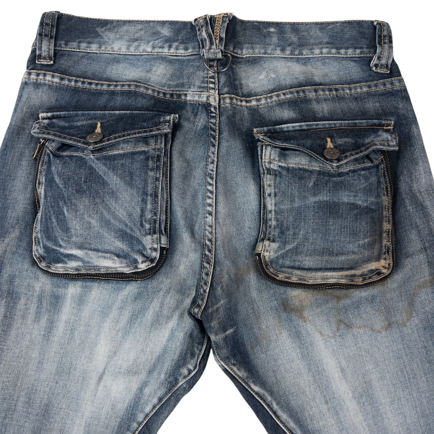 Vintage 2000s PPFM Curved Stacked Leg Denim Jeans Size W32