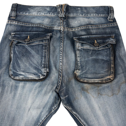 Vintage 2000s PPFM Curved Stacked Leg Denim Jeans Size W32