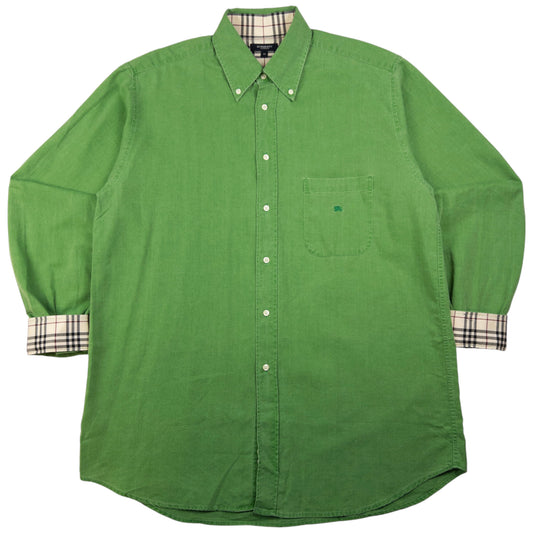 Vintage Burberry Nova Check Cuff Long Sleeve Button Up Shirt Size L